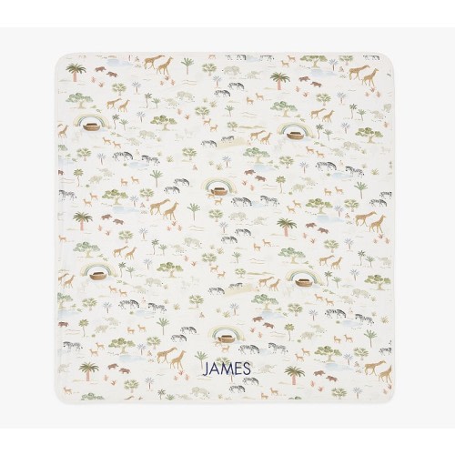 Noah's Ark Bamboo Viscose Reversible Baby Blanket