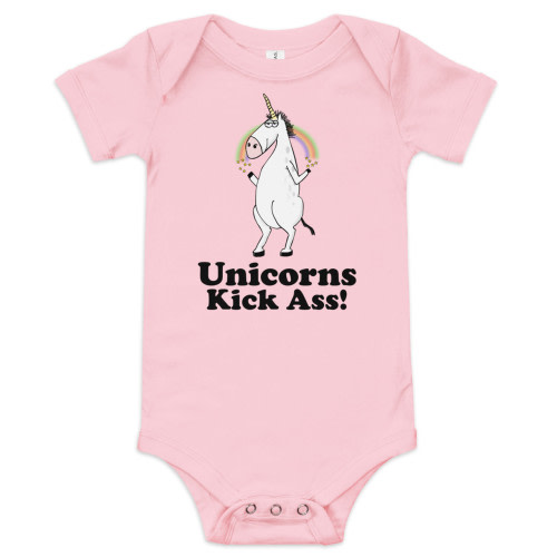 Unicorns Kick Ass Baby Bodysuit