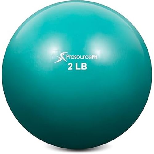 ProsourceFit Weighted Toning Exercise Balls for Pilates, Yoga, Strength Training and Physical Therapy, 2 lb to 8 lb, Color Coded