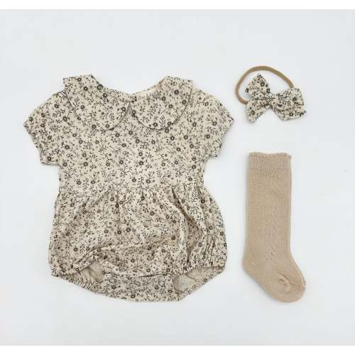 Oat Floral Allie Romper Set – Olive and Cradle