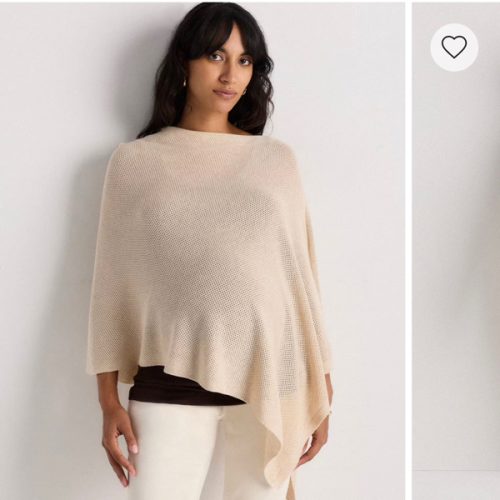 Lightweight Cotton Cashmere Nursing Shawl in Heather Oatmeal