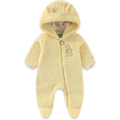 Disney Winnie the Pooh Baby Boys Hooded Pram Footies Coverall for Infants