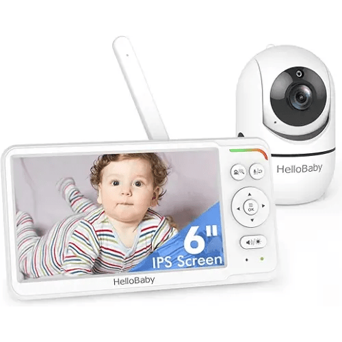 HelloBaby Baby Monitor 6" World First IPS Screen 30H Battery, Secure No WiFi, Pan Tilt Video Camera with Night Vision, VOX, 2-Way Talk, 1000ft, Portable Video Audio Monitor Ideal for Mom, Elderly, Pet