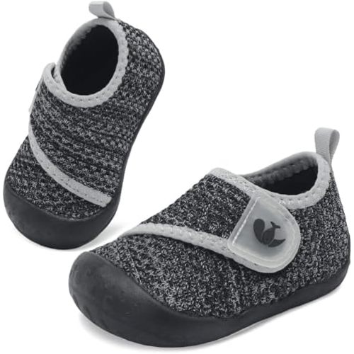 FEETCITY Baby First Walking Shoes Wide Baby Shoes Infant Sneakers Newborn Crib Shoe Barefoot Lightweight Slip On Shoe