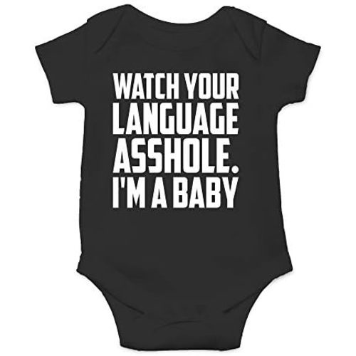 CBTwear Watch Your Language - Baby Clothes - Funny Newborn Bodysuit Outfits for Boys and Girls