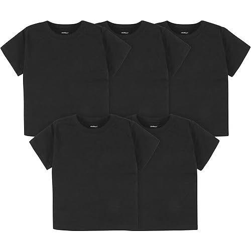 Gerber Baby Toddler 5-Pack Solid Short Sleeve T-Shirts Jersey 160 GSM