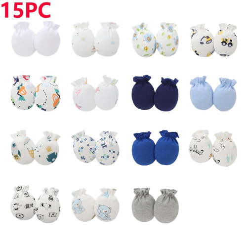 Kilaqueen 15 Pairs No Scratch Cartoon Graphic Baby Gloves Newborn Baby Mittens Elastic Cute Infant Gloves for Boys Girls Toddler Gloves 0-12 Months