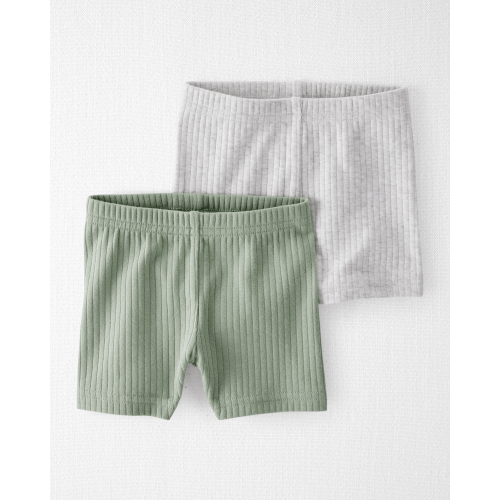 Baby 2-Pack Organic Cotton Ribbed Pedal Shorts - Little Planet | Carter's