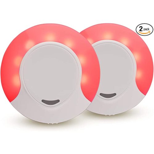emagine A Sleep Aid Red Night Light Outlet Plug in with Dusk to Dawn Auto Sensor, Low Blue LED Promotes melatonin Production and Healthy Sleep, ON-Off-Auto Toggle, 2-Pack
