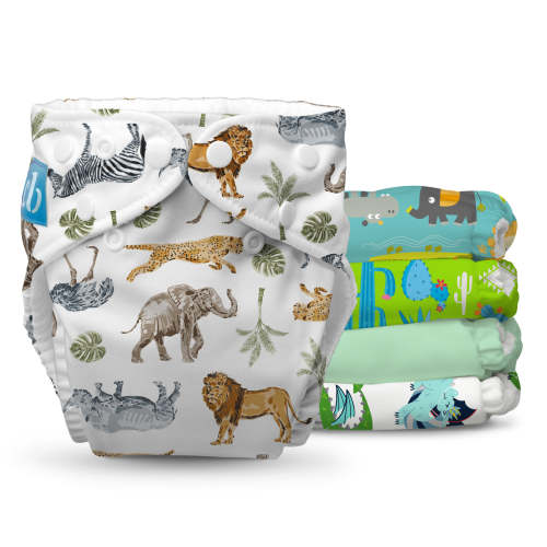 Reusable Cloth Diapers: One Size with Fleece (Pack of 5) - Mighty Beas – Charlie Banana