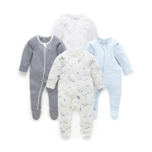Boys' 4 Pack Zip Footie - Baby