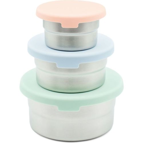 WeeSprout Stainless Steel Food Storage Containers, Leakproof Silicone Lids, BPA-Free - Set of 3 (4oz, 8 oz, 12 oz)