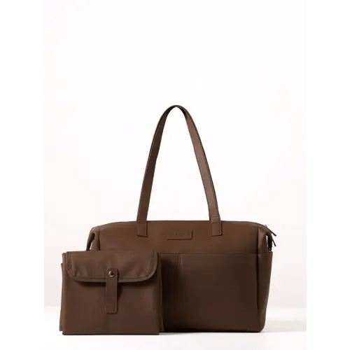 Essentials Nappy Bag Bundle - Chocolate Vegan Leather