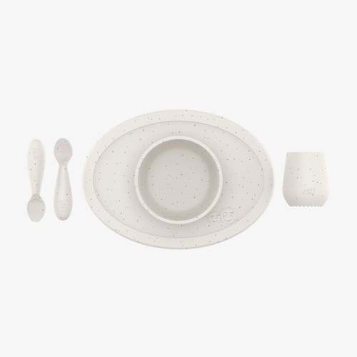First Foods Set / Silicone Spoon, Cup & Suctioning Bowl for Infants – ezpz