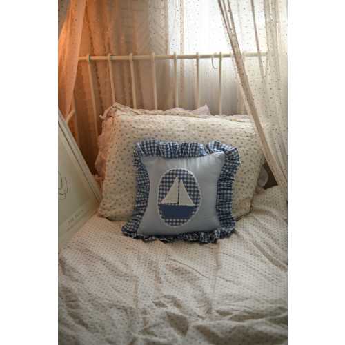 Sailboat Crib Cushion, Sailing ship throw pillow, Sailing boat nursery Decor
