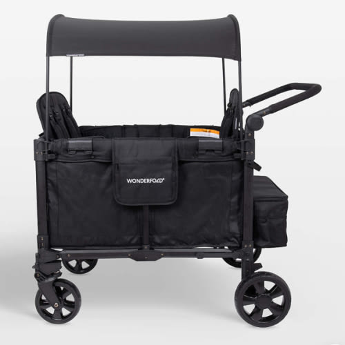 Wonderfold W4 Elite Pro Jet Black Four Seater Kids Stroller Wagon