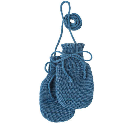 Disana Baby Mittens Organic Wool Knit - Dusty Blue – Little Zen One