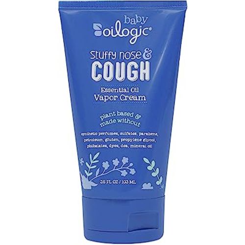 Oilogic Soothing Vapor Cream, Stuffy Nose & Cough - Soothes Baby Cough & Cold with All Natural Essential Oils - Plant-Based Congestion Relief for Infants & Kids - Petroleum & Menthol Free