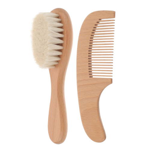 Masteelf Wood Baby Hair Brush with Soft Bristles for Gentle Grooming and Comfortable Scrubbing Assorted Color