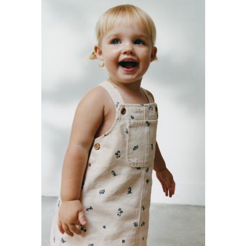 Size 3-6 Months FLORAL TWILL OVERALL DRESS AND PANTIES