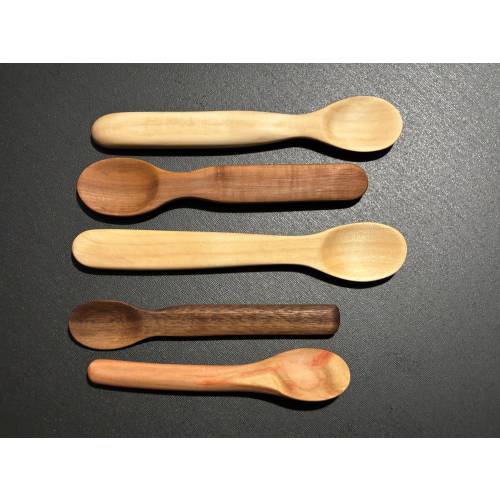 Hand-carved wooden baby/toddler spoons