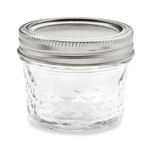 Ball 4oz 12pk Glass Regular Mouth Quilted Mason Jar with Lid and Band