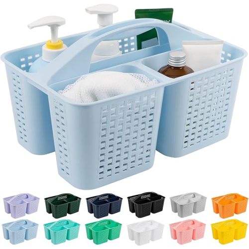 Tiawudi Portable Shower Caddy, Caddy Organizer with Handle, Plastic Shower Basket Hold Soap, Shampoo, Hair Supplies and Beauty Products, Cleaning Supplies Organizer for Home, Dorm, Shelf and Cabinet