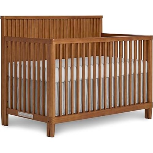Evolur Flynn 5-in-1 Convertible Full-Size Crib in Sedona, JPMA Certified, Converts from Baby Crib to Toddler Bed, Daybed, and Full-Size Bed