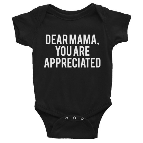 Dear Mama Hip Hop Baby One Piece Bodysuit - Tupac - 2pac - Hip Hop Mother's Day Gift - Hip Hop Baby Clothes - Cute Baby Clothes, Baby Shower
