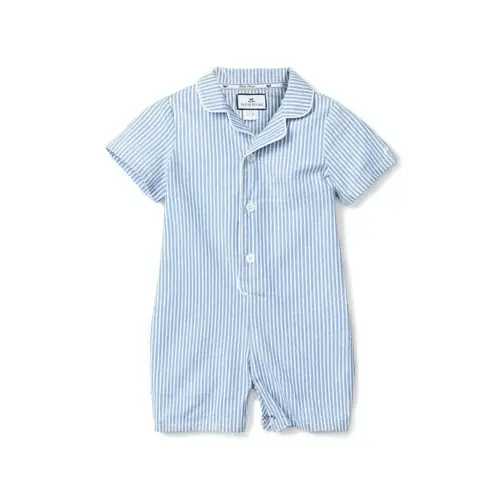 Baby's Twill Summer Romper in French Blue Heritage Stripe
