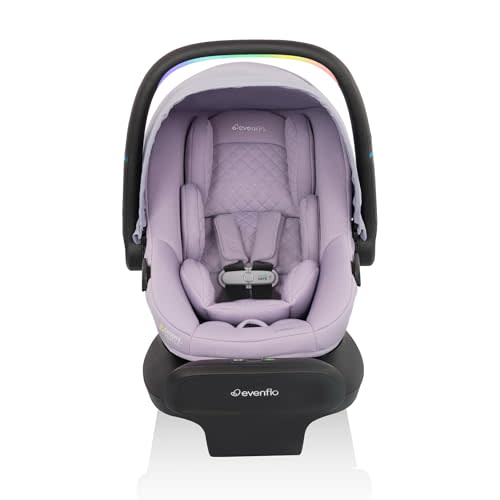 Evenflo LiteMax NXT Preemie and Infant Car Seat | w/ SensorySoothe, Green & Gentle Fabric, & SensorSafe Technology, Rear-Facing Lightweight, 3-30lbs, Birth-2 Years (Agate)