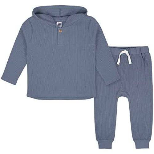 Gerber Baby & Toddler Boys 2 Piece Waffle Hooded Top & Jogger Set