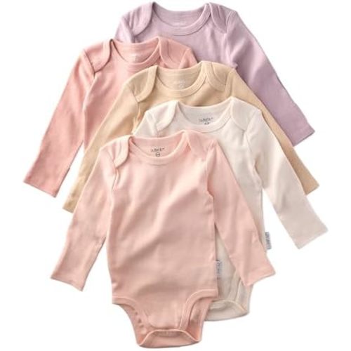 Butterblu Blake 5-Pack Long Sleeve Bodysuits​ 100% Organic Cotton, Unisex