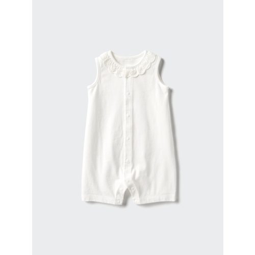 Sleeveless One Piece Outfit - White, 12-18mo