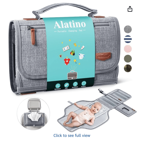 Portable Diaper Changing Pad for Baby, Detachable Travel Changing Pad with Baby Wipes Pocket, Gifts for Baby Shower, Newborn Girls and Boys (Grey)