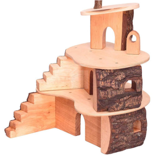 Small Wooden Tree House Dollhouse