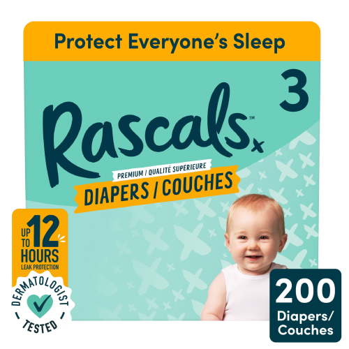 Size 3 Rascals Diapers 200ct