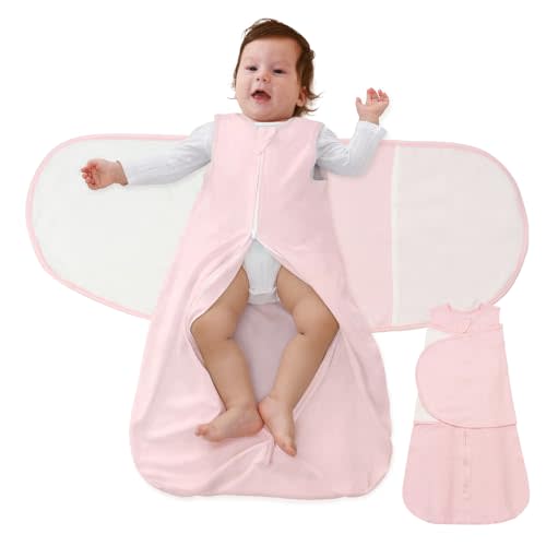 Baby Swaddle Sleep Sack, 1.0 Tog New-Parent-Friendly Swaddle for Newborns & infant 6-12 Months Baby Wearable Blanket Reduce Startle Reflex, Newborn Boys Girls Registry Essentials
