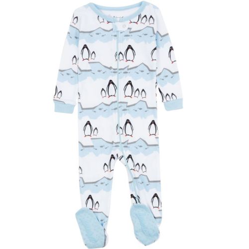 Leveret Kids Footed Cotton Matching Family Pajama Penguin 0-3 Month