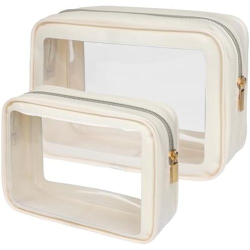 PACKISM TSA Approved Toiletry Bag - Upgrade Color-Edged Clear Makeup Bags, Clear Toiletry Bags For Traveling Fits Various Storage Needs