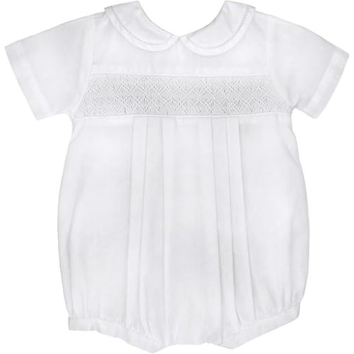 Petit Ami Baby Boys' Bubble with Smocking and Faggoting, Newborn