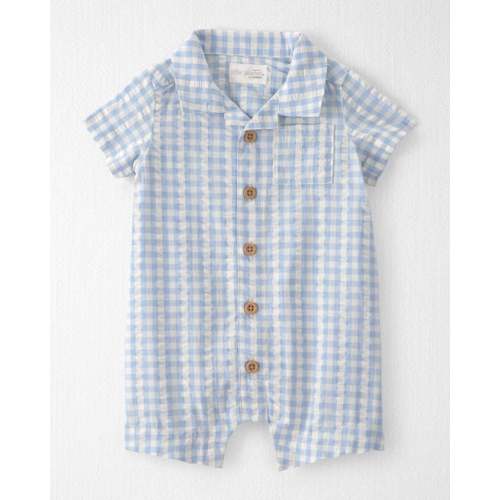 Baby Boy Seersucker Romper Made with Organic Cotton  - Little Planet | Carter's