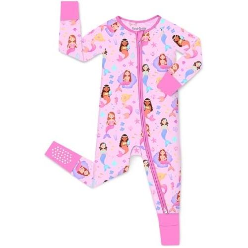 babee Reshinee Viscose Derived from Bamboo Baby Footie Pajamas Convertible Newborn Sleeper for Baby Girl Zipper Onesie 0-24M