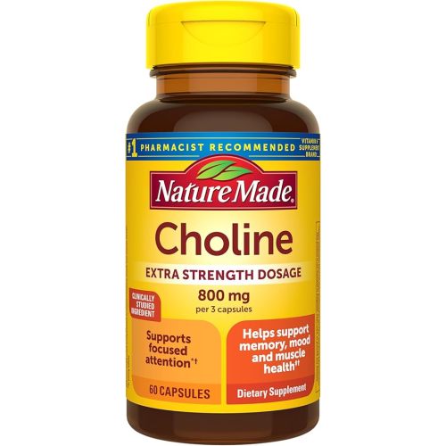 Nature Made Extra Strength Dosage Choline Supplements, 60 Capsules