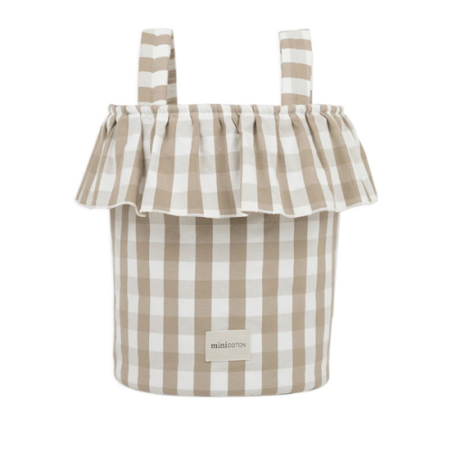 Vichy Basket - Oak + White · Minicoton
