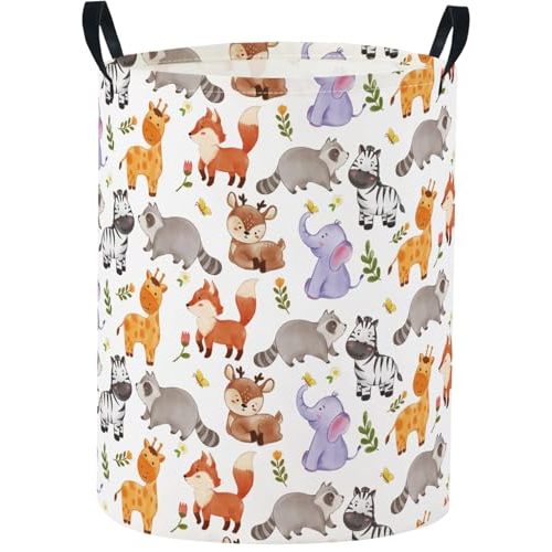 Baby Laundry Basket Baby Nursery Hamper Kids Laundry Basket Toy Storage Bin for Boys Room Decor Gift Baskets for Bedroom Bathroom(Animal)