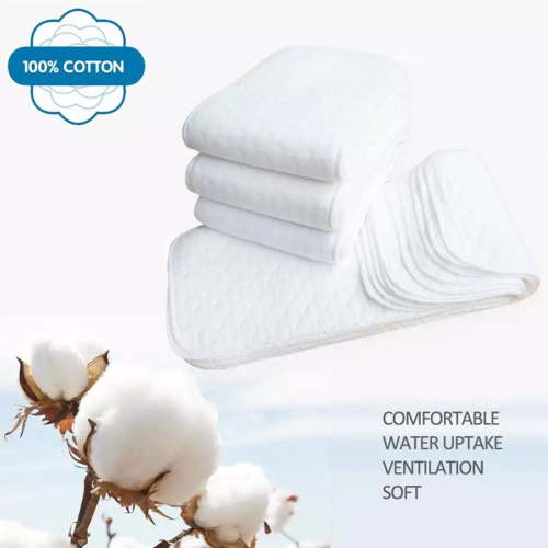 ZVNAΖH Cloth Baby Diapers, White Cotton Newborn Washable Nappy, Birdseye Flat-Fold Cloth, Baby Burp Cloths, Reusable Diapers, 18x6 Inches