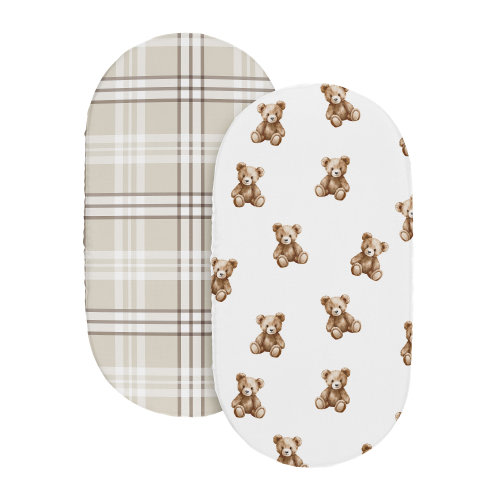 Sweet Jojo Designs Boho Teddy Bear & Plaid 2 Pack Baby Bassinet Fitted Sheets by Sweet Jojo Designs | Wayfair