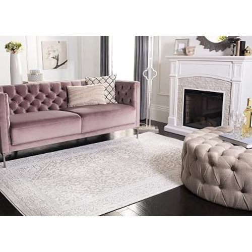SAFAVIEH Reflection Collection Area Rug - 5'1" x 7'6", Cream & Ivory, Non-Shedding & Easy Cleaning, Ideal for Living Room, Bedroom (RFT670D)