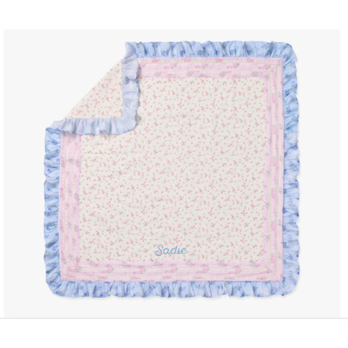 LoveShackFancy Ruffled Oversized Organic Muslin Baby Blanket